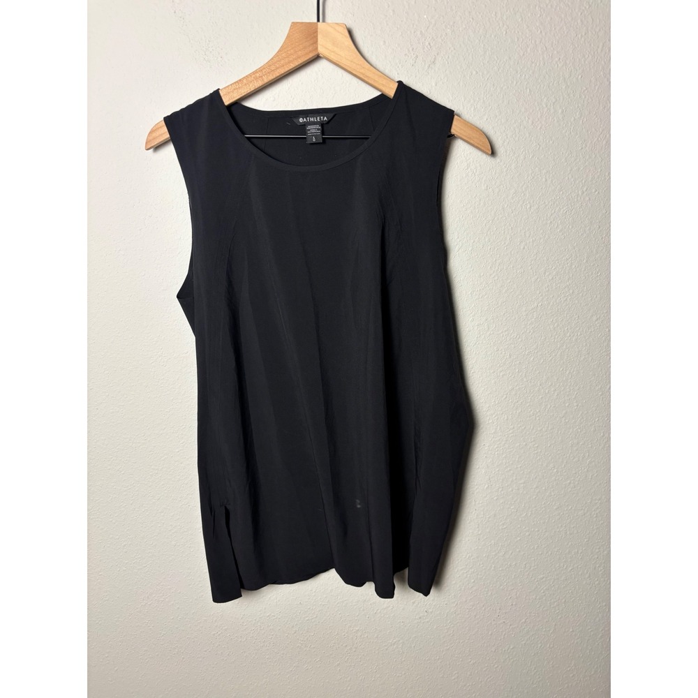 Athleta Zephyr Refined Tank Black Sleeveless Top Size L